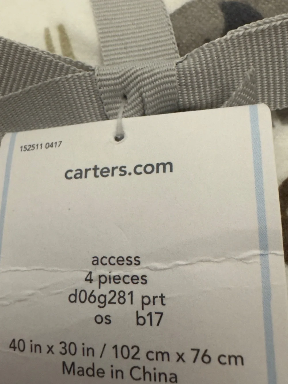 Carter's Neutral Receiving blankets in Beige, Gray, White